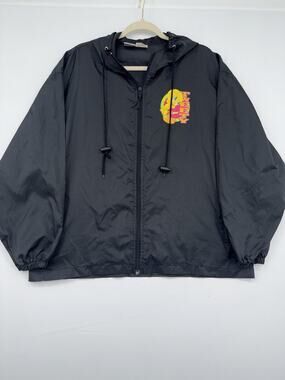 LOONEY TUNES Windbreaker VINTAGE Tweety Bird Jacket Womens Size Medium Black